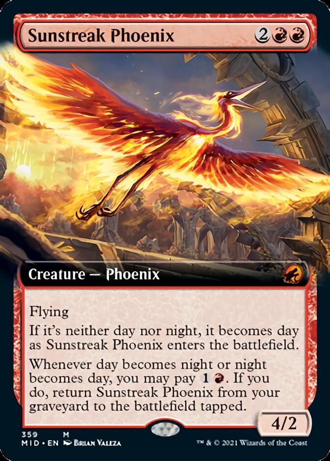 Sunstreak Phoenix (Extended Art) [Innistrad: Midnight Hunt] | The Clever Kobold