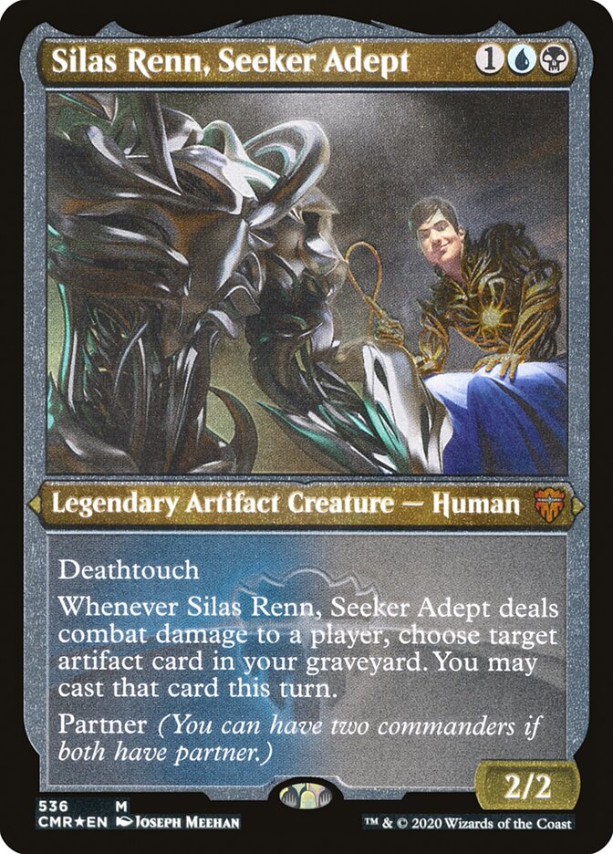 Silas Renn, Seeker Adept (Etched) [Commander Legends] | The Clever Kobold