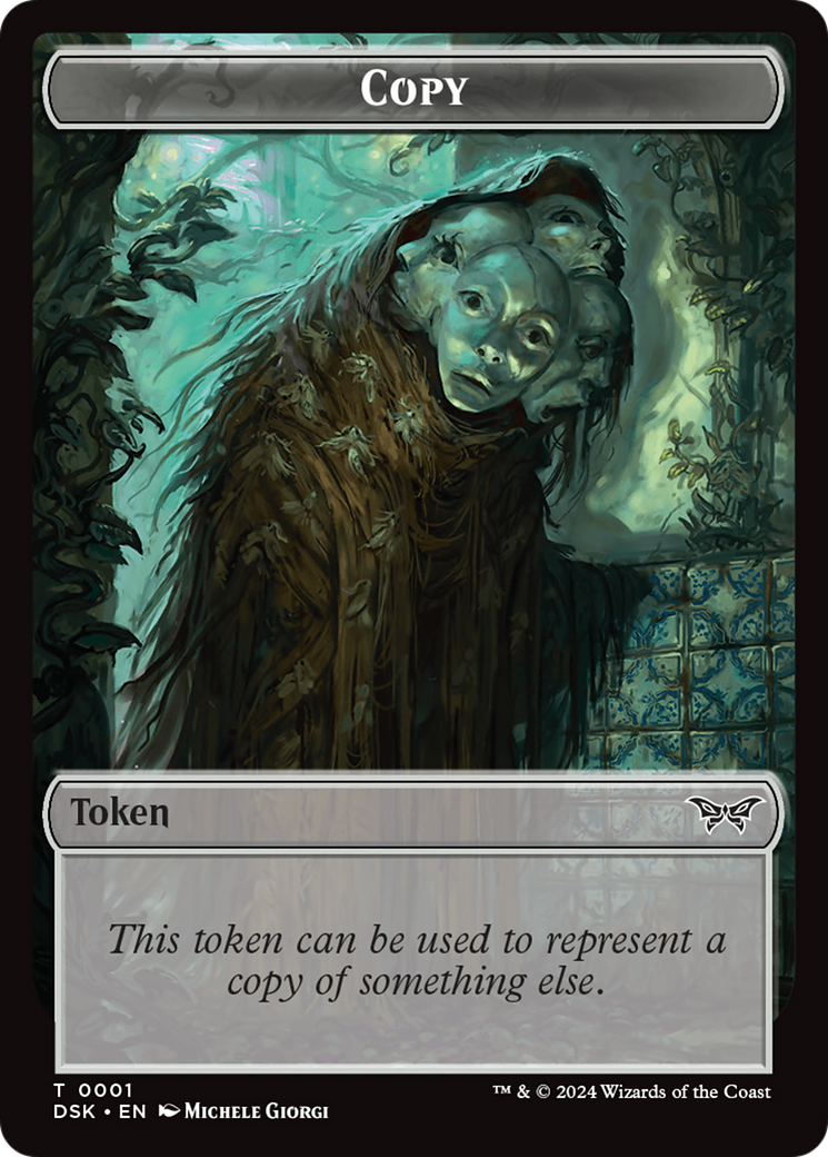 Everywhere // Copy Double-Sided Token [Duskmourn: House of Horror Tokens] | The Clever Kobold