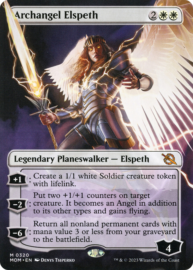 Archangel Elspeth (Borderless Alternate Art) [March of the Machine] | The Clever Kobold