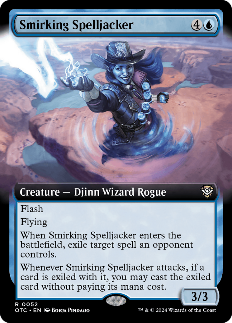 Smirking Spelljacker (Extended Art) [Outlaws of Thunder Junction Commander] | The Clever Kobold