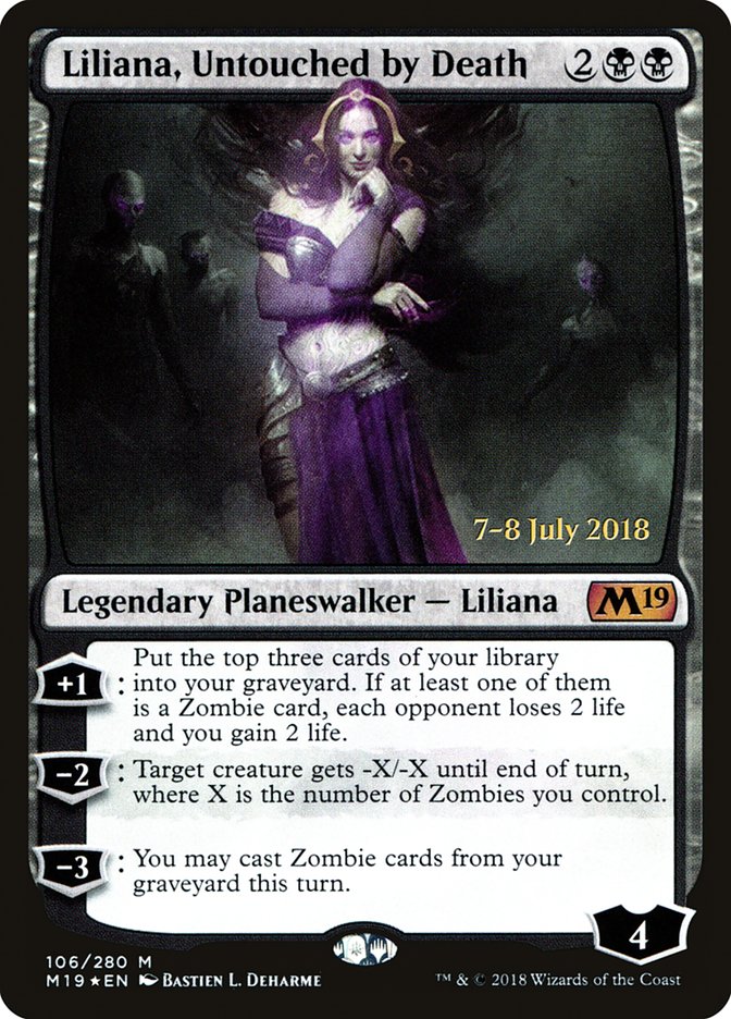 Liliana, Untouched by Death [Core Set 2019 Prerelease Promos] | The Clever Kobold