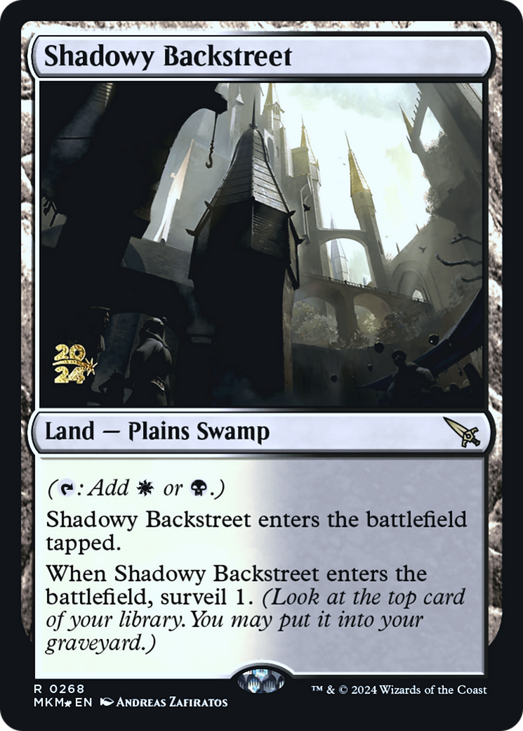 Shadowy Backstreet [Murders at Karlov Manor Prerelease Promos] | The Clever Kobold