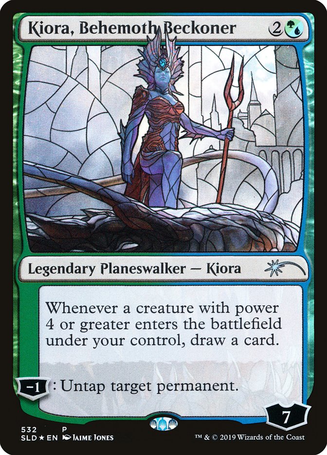 Kiora, Behemoth Beckoner (Stained Glass) [Secret Lair Drop Promos] | The Clever Kobold