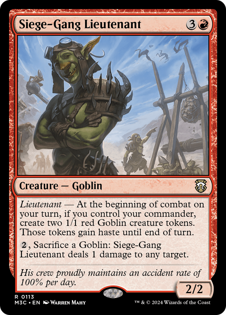 Siege-Gang Lieutenant [Modern Horizons 3 Commander] | The Clever Kobold