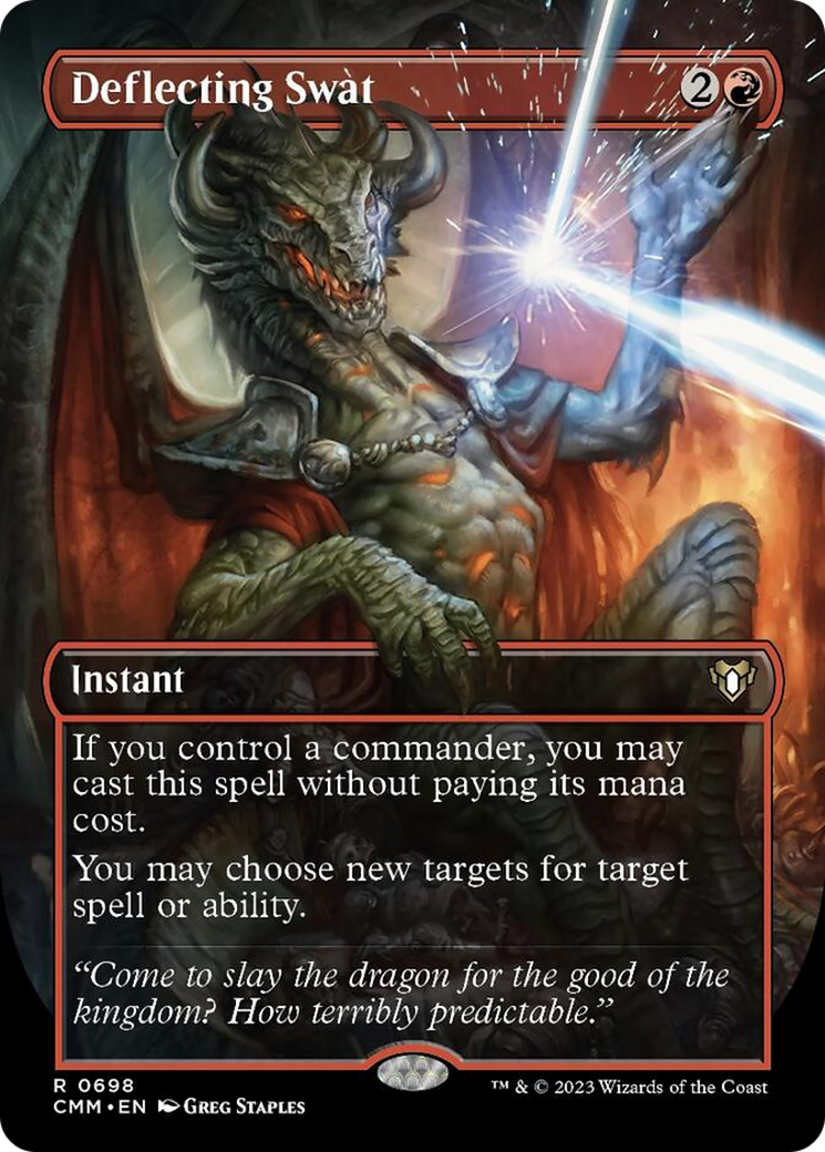 Deflecting Swat (Borderless Alternate Art) [Commander Masters] | The Clever Kobold