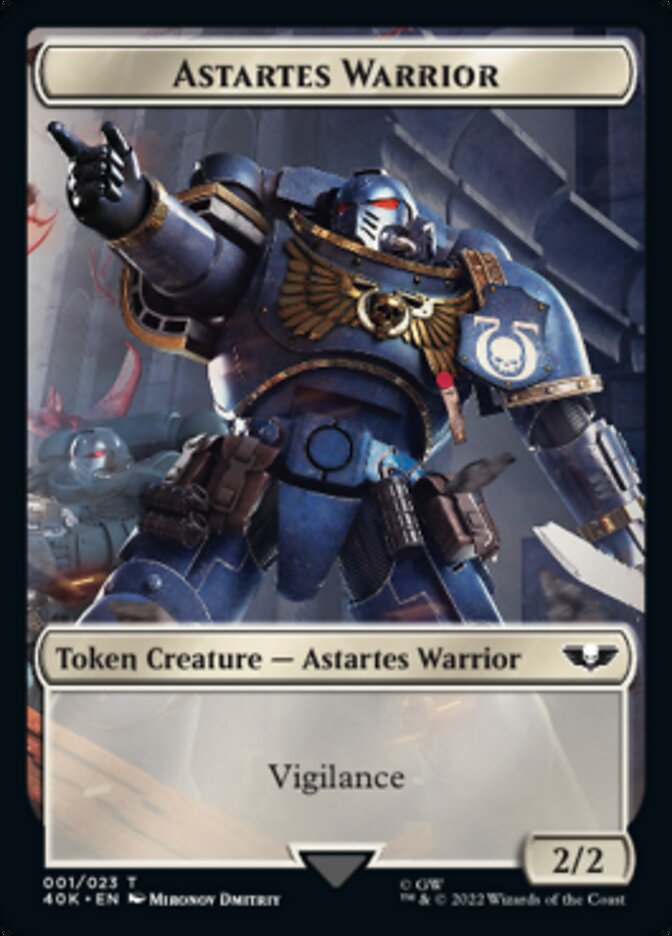 Astartes Warrior // Robot Double-Sided Token (Surge Foil) [Warhammer 40,000 Tokens] | The Clever Kobold