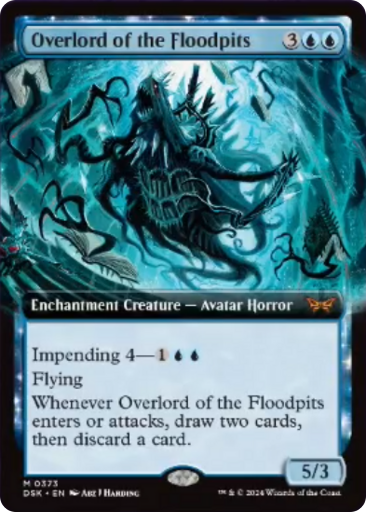 Overlord of the Floodpits (Extended Art) [Duskmourn: House of Horror] | The Clever Kobold