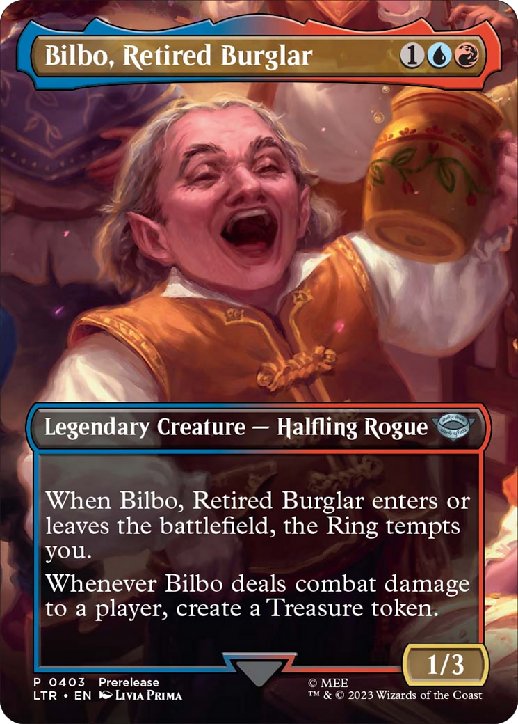 Bilbo, Retired Burglar (Borderless Alternate Art) [The Lord of the Rings: Tales of Middle-Earth] | The Clever Kobold