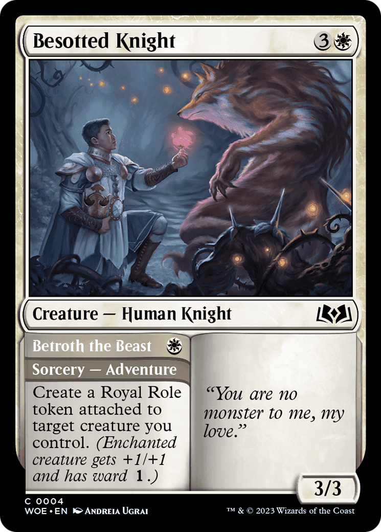 Besotted Knight // Betroth the Beast [Wilds of Eldraine] | The Clever Kobold