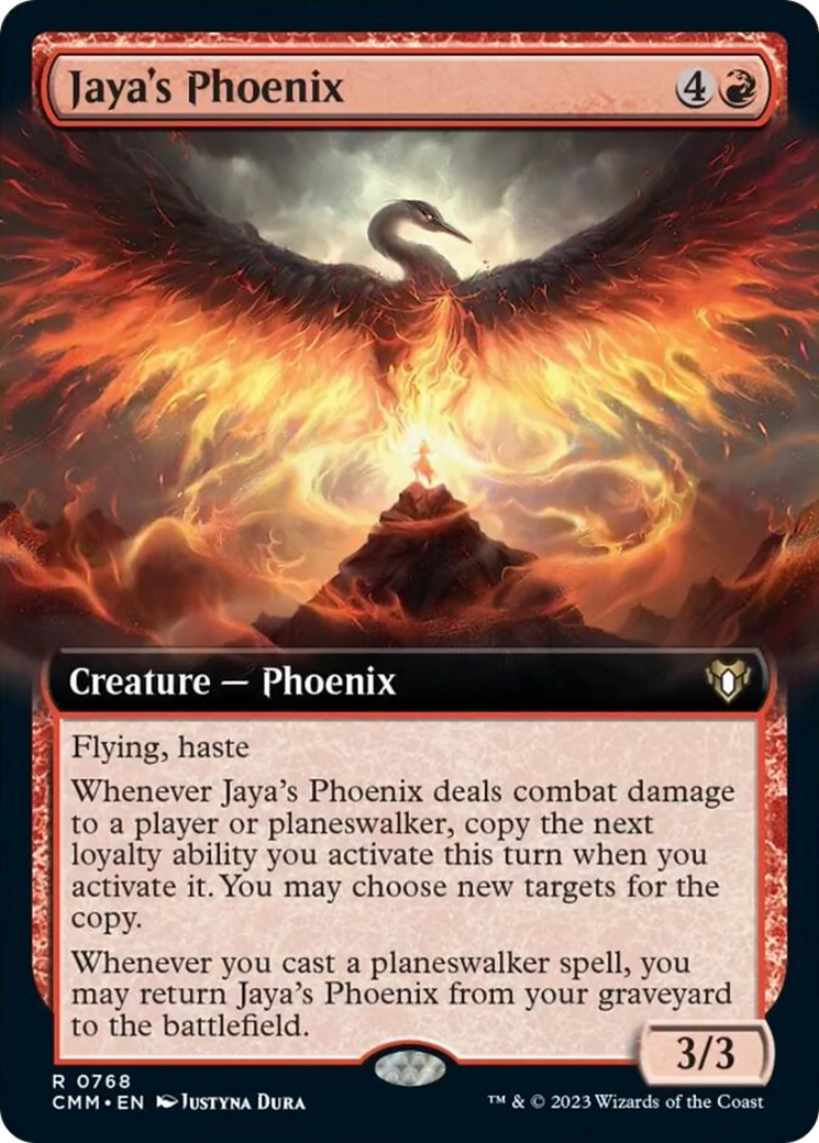 Jaya's Phoenix (Extended Art) [Commander Masters] | The Clever Kobold