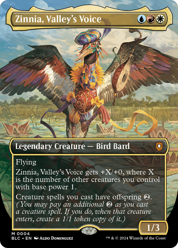 Zinnia, Valley's Voice (Borderless) [Bloomburrow Commander] | The Clever Kobold