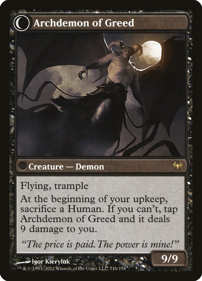 Ravenous Demon // Archdemon of Greed [Dark Ascension] | The Clever Kobold