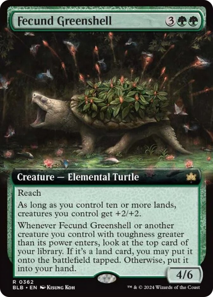 Fecund Greenshell (Extended Art) [Bloomburrow] | The Clever Kobold