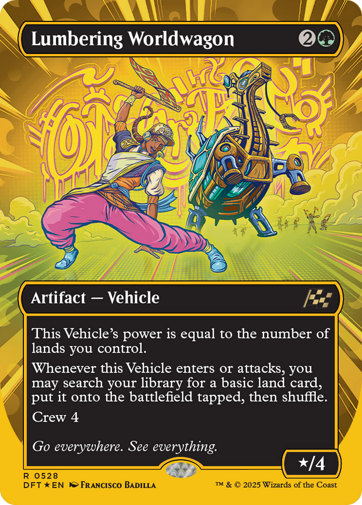 Lumbering Worldwagon (Borderless) (First-Place Foil) [Aetherdrift] | The Clever Kobold