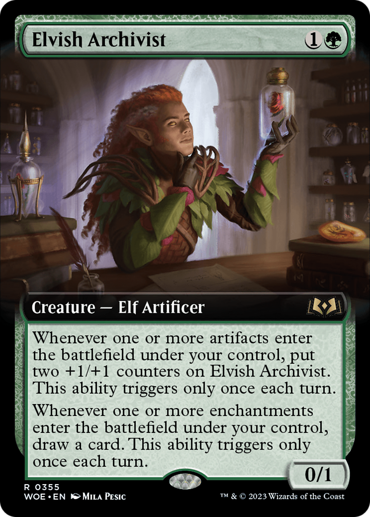 Elvish Archivist (Extended Art) [Wilds of Eldraine] | The Clever Kobold