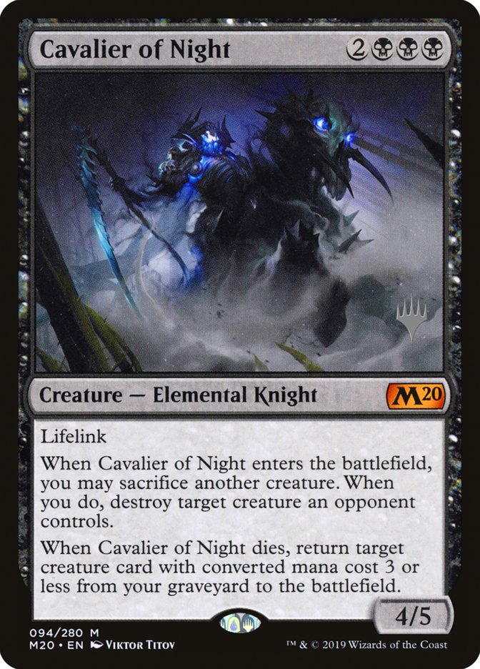 Cavalier of Night (Promo Pack) [Core Set 2020 Promos] | The Clever Kobold