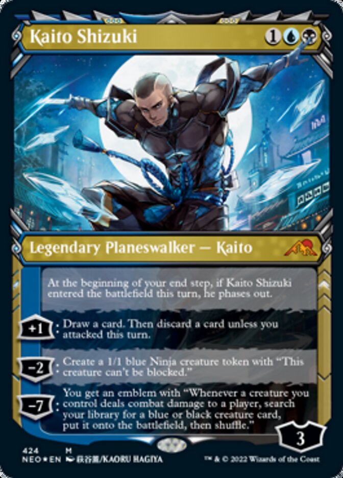 Kaito Shizuki (Showcase) (Foil Etched) [Kamigawa: Neon Dynasty] | The Clever Kobold