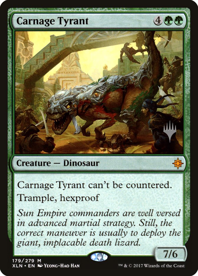 Carnage Tyrant (Promo Pack) [Ixalan Promos] | The Clever Kobold