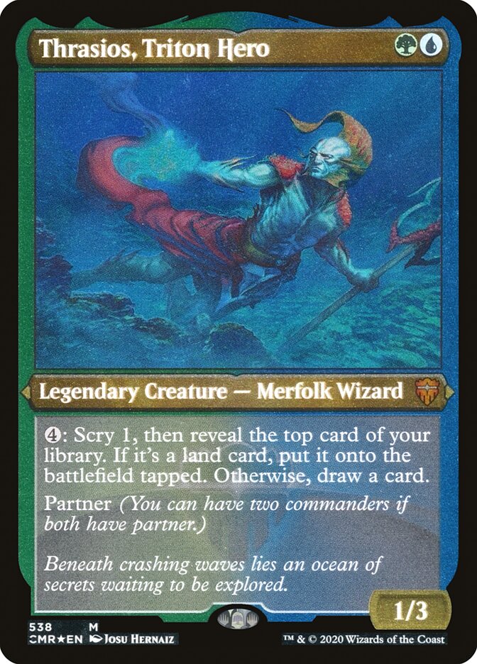 Thrasios, Triton Hero (Etched) [Commander Legends] | The Clever Kobold