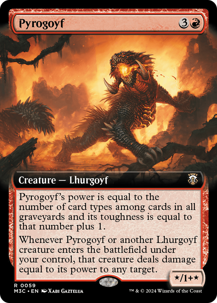 Pyrogoyf (Extended Art) [Modern Horizons 3 Commander] | The Clever Kobold