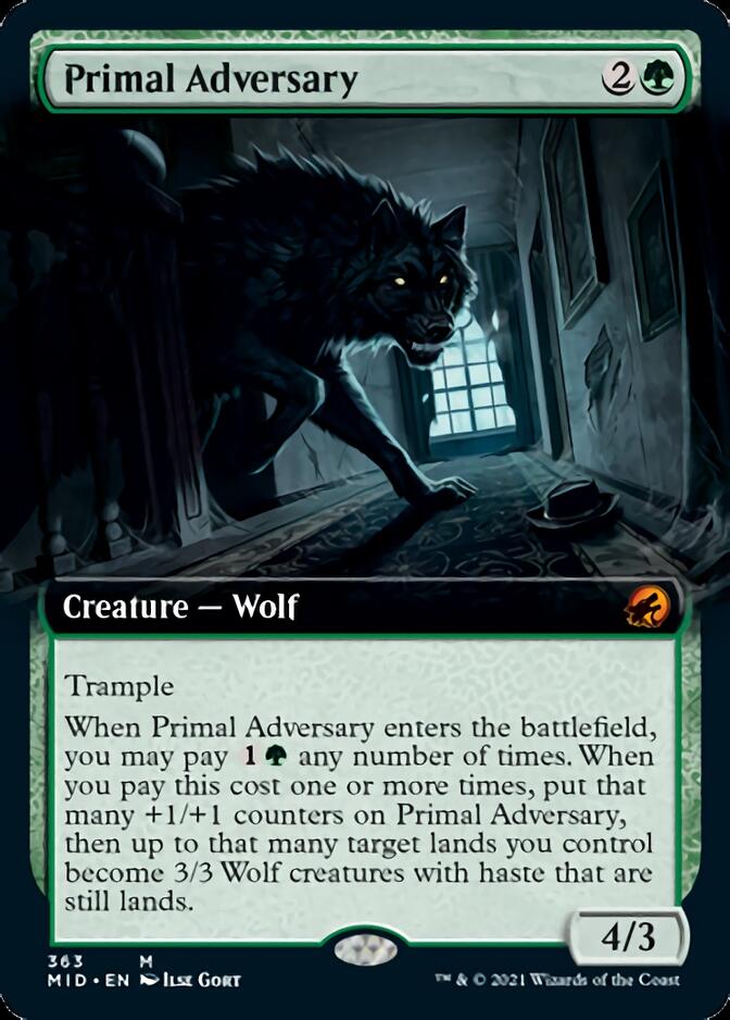 Primal Adversary (Extended Art) [Innistrad: Midnight Hunt] | The Clever Kobold