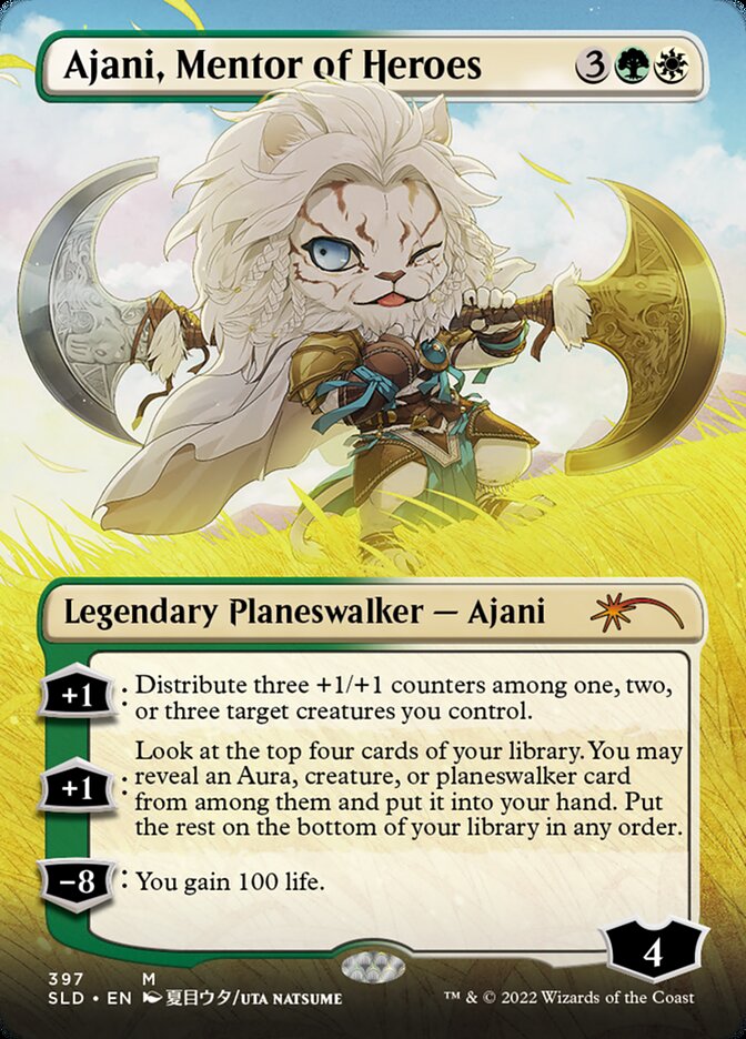 Ajani, Mentor of Heroes (Borderless) [Secret Lair Drop Series] | The Clever Kobold