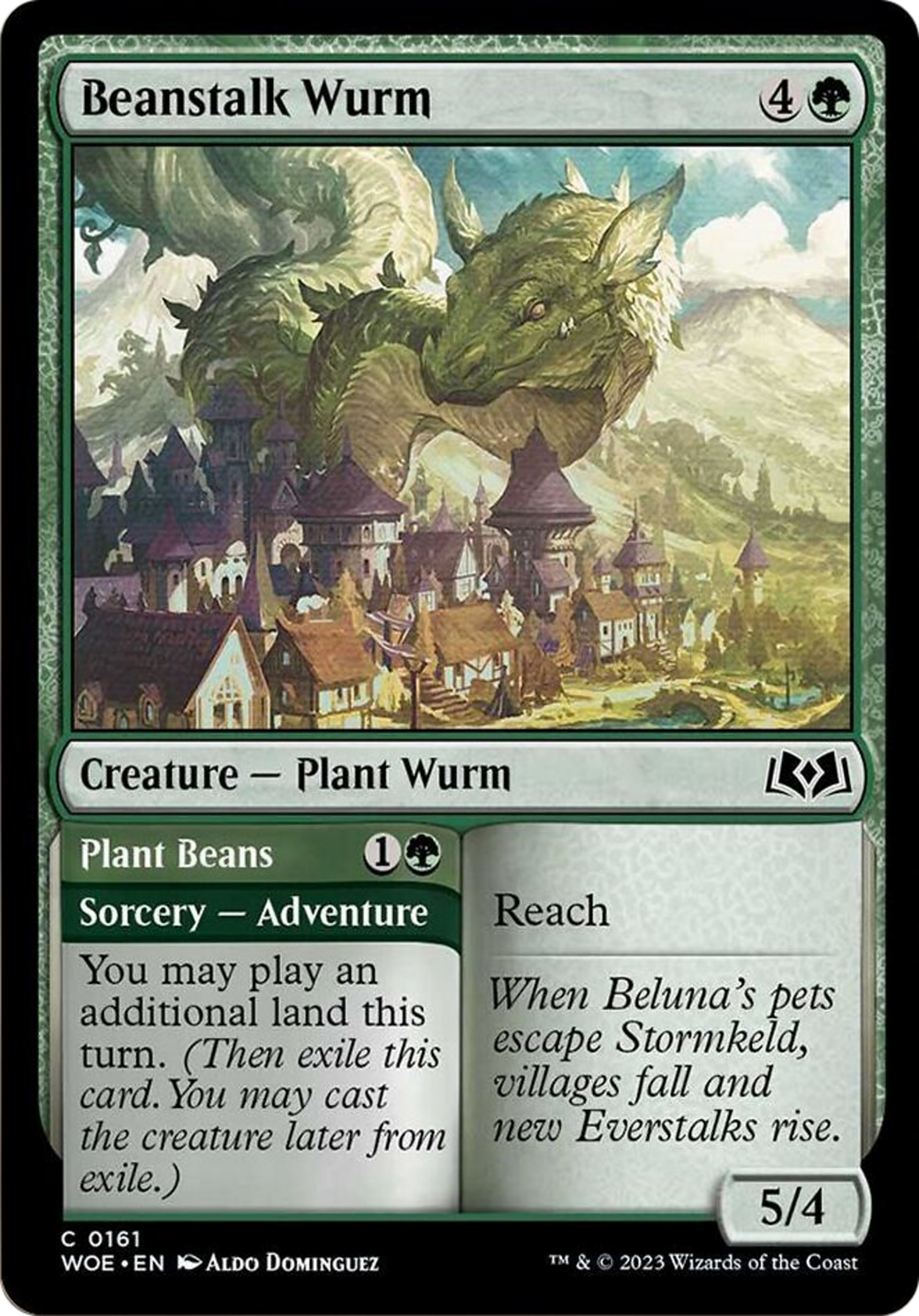 Beanstalk Wurm // Plant Beans [Wilds of Eldraine] | The Clever Kobold