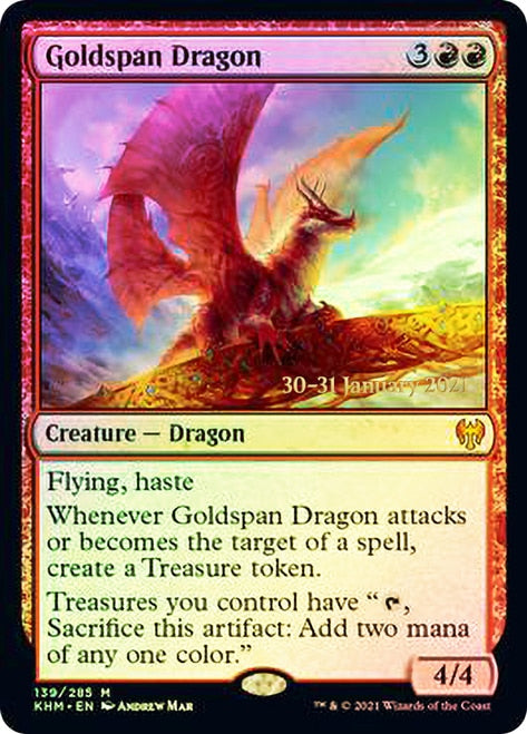 Goldspan Dragon [Kaldheim Prerelease Promos] | The Clever Kobold