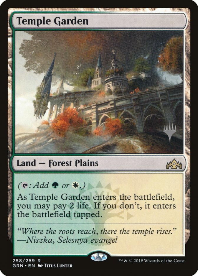 Temple Garden (Promo Pack) [Guilds of Ravnica Promos] | The Clever Kobold