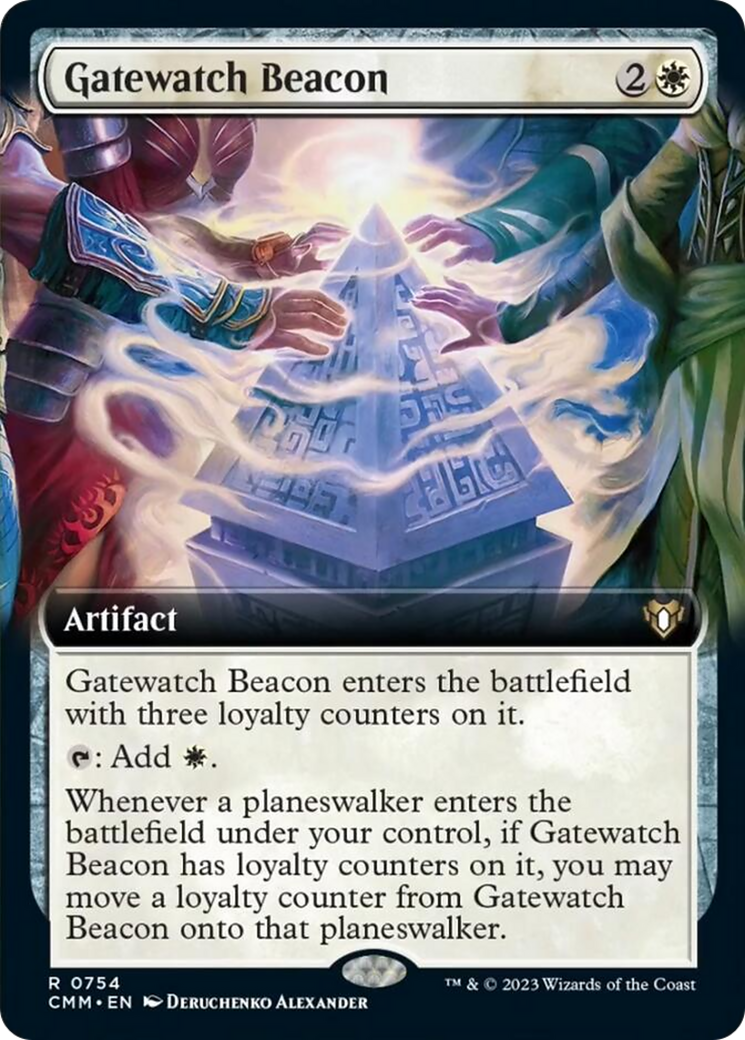 Gatewatch Beacon (Extended Art) [Commander Masters] | The Clever Kobold