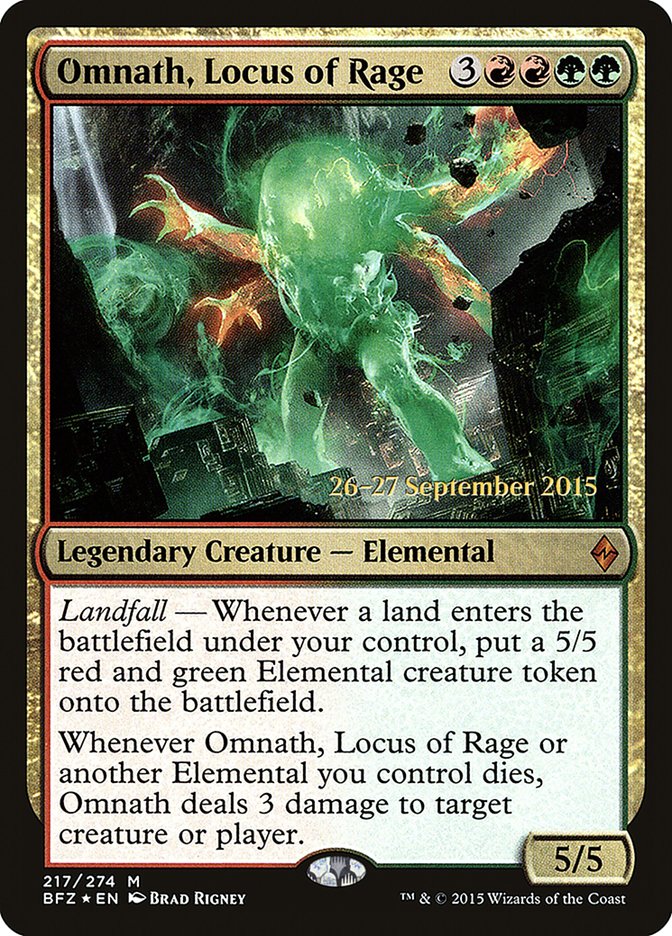 Omnath, Locus of Rage [Battle for Zendikar Prerelease Promos] | The Clever Kobold