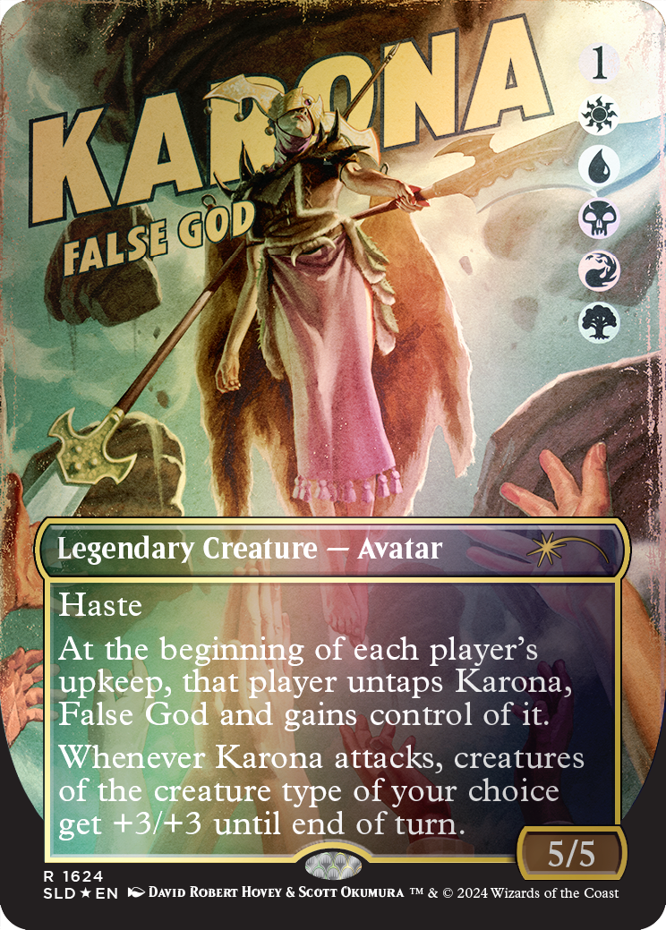 Karona, False God (Rainbow Foil) [Secret Lair Drop Series] | The Clever Kobold