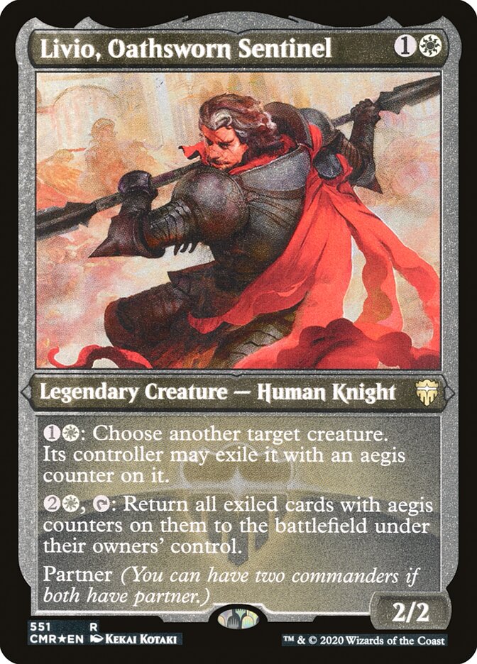 Livio, Oathsworn Sentinel (Etched) [Commander Legends] | The Clever Kobold