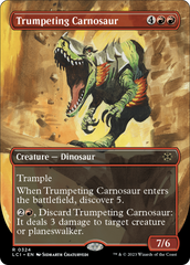 Trumpeting Carnosaur (Borderless) [The Lost Caverns of Ixalan] | The Clever Kobold