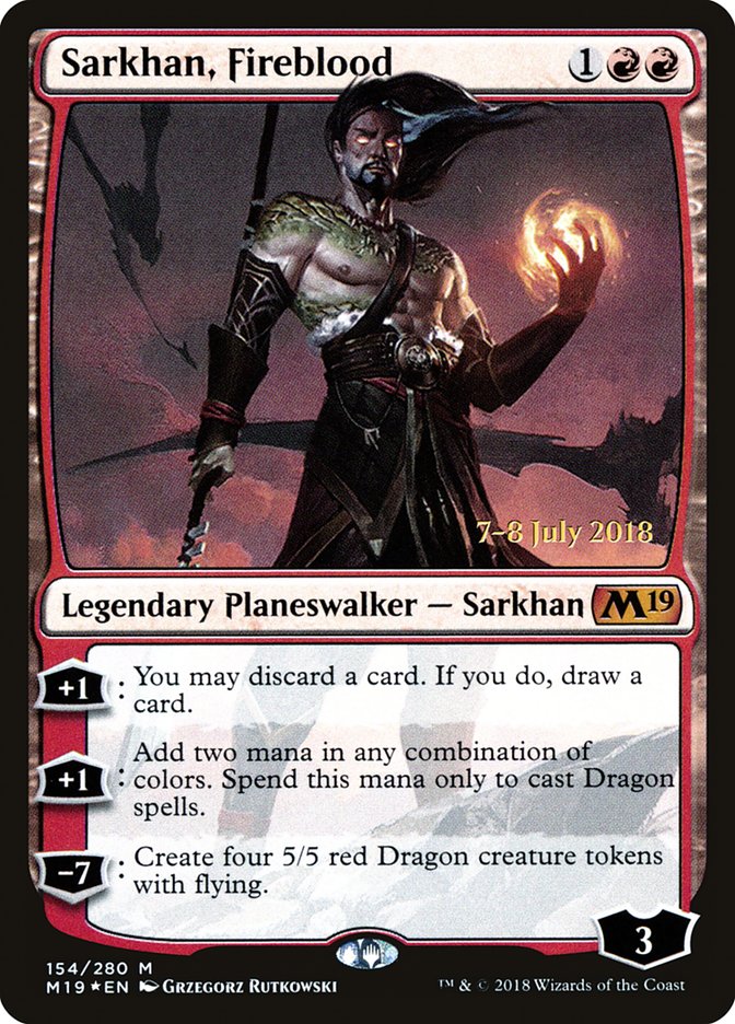 Sarkhan, Fireblood [Core Set 2019 Prerelease Promos] | The Clever Kobold