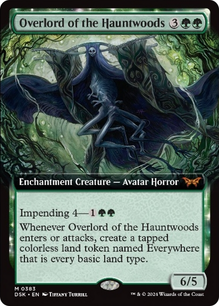 Overlord of the Hauntwoods (Extended Art) [Duskmourn: House of Horror] | The Clever Kobold