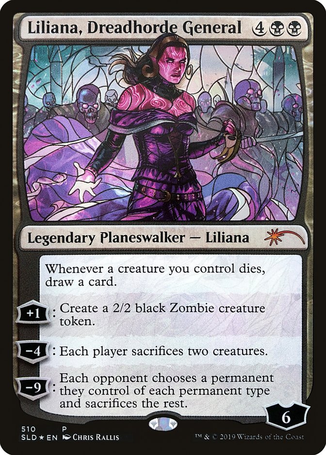 Liliana, Dreadhorde General (Stained Glass) [Secret Lair Drop Promos] | The Clever Kobold