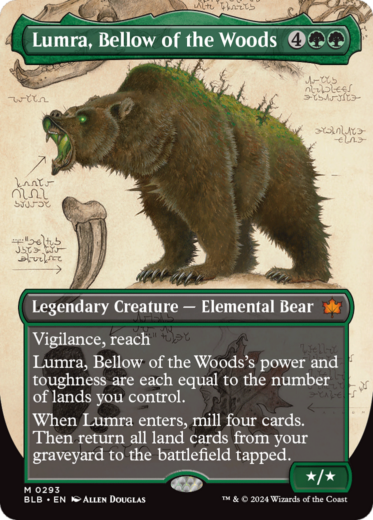 Lumra, Bellow of the Woods (Borderless) (0293) [Bloomburrow] | The Clever Kobold