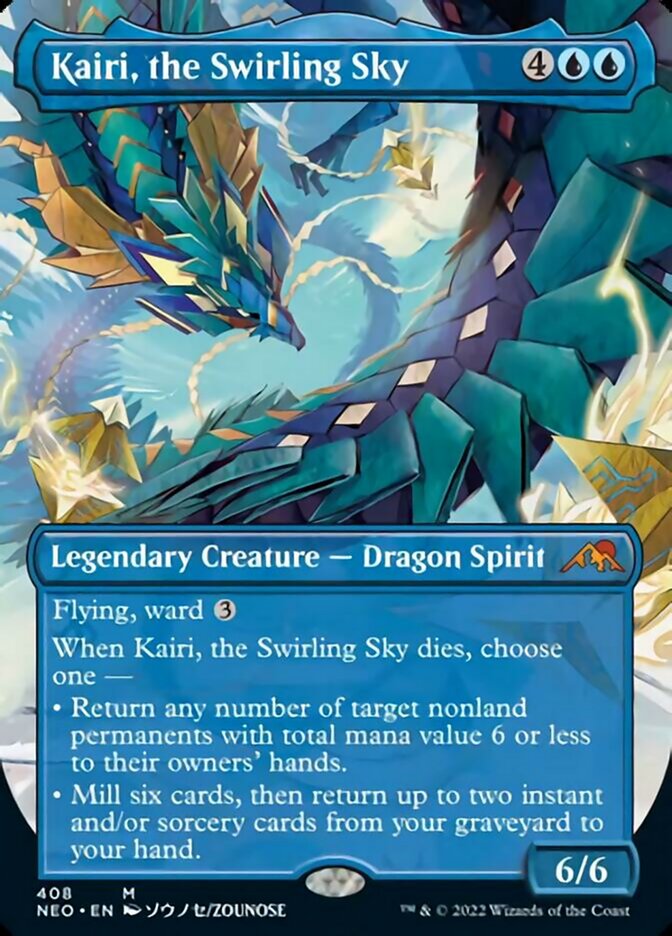 Kairi, the Swirling Sky (Borderless Alternate Art) [Kamigawa: Neon Dynasty] | The Clever Kobold