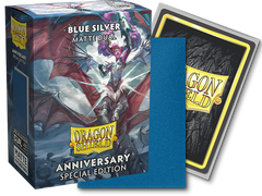 Dragon Shield Sleeves: Standard Matte Dual 25th Anniversary - Blue Silver 100CT | The Clever Kobold