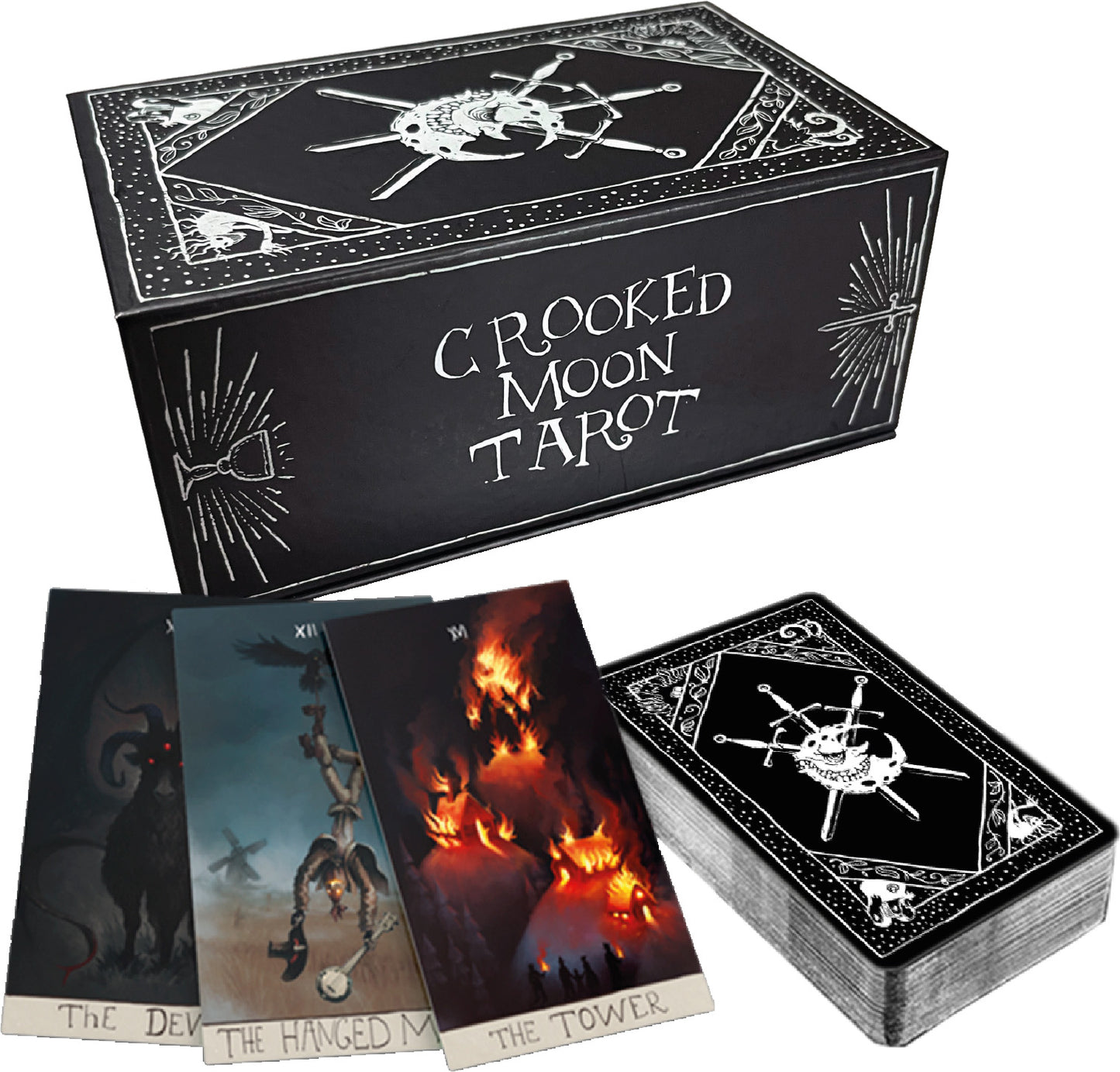 The Crooked Moon: Tarot Deck with Guide Book & Bag