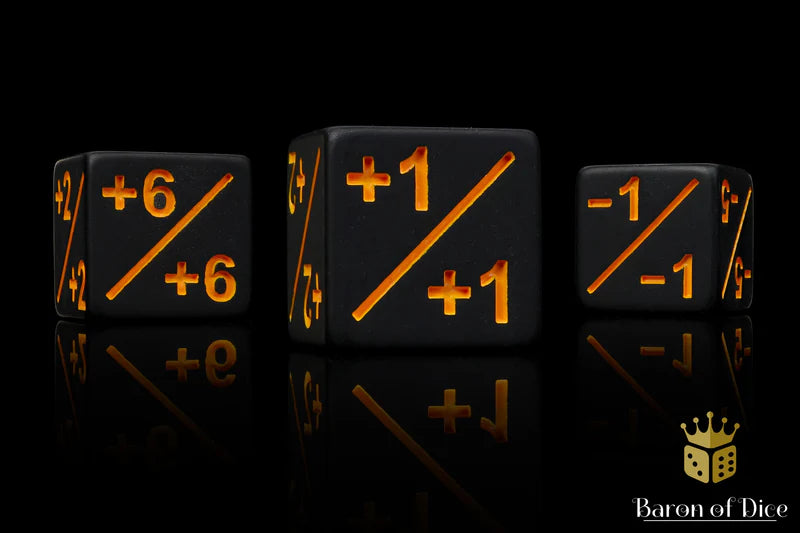 +1/ -1 Counters - Matte Black - Set of 10