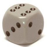Chessex: Opaque 16Mm D6 Dark Grey/Black