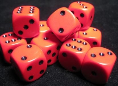 Chessex: Opaque 16Mm D6 Red/Black