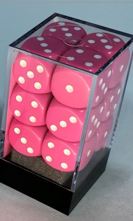 Opaque 16mm d6 Pink/white