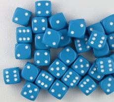 Chessex: Opaque Light Blue/white 12mm d6 Dice Block (36 dice)