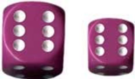 Chessex: Opaque Light Purple/white 12mm d6 Dice Block (36 dice)