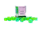 Chessex: Gemini Translucent Green-Teal/yellow 12mm d6 Dice Block (36 dice)