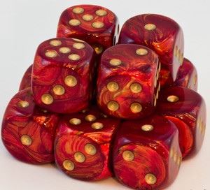 Chessex: Scarab Scarlet/Gold 16Mm D6 Dice